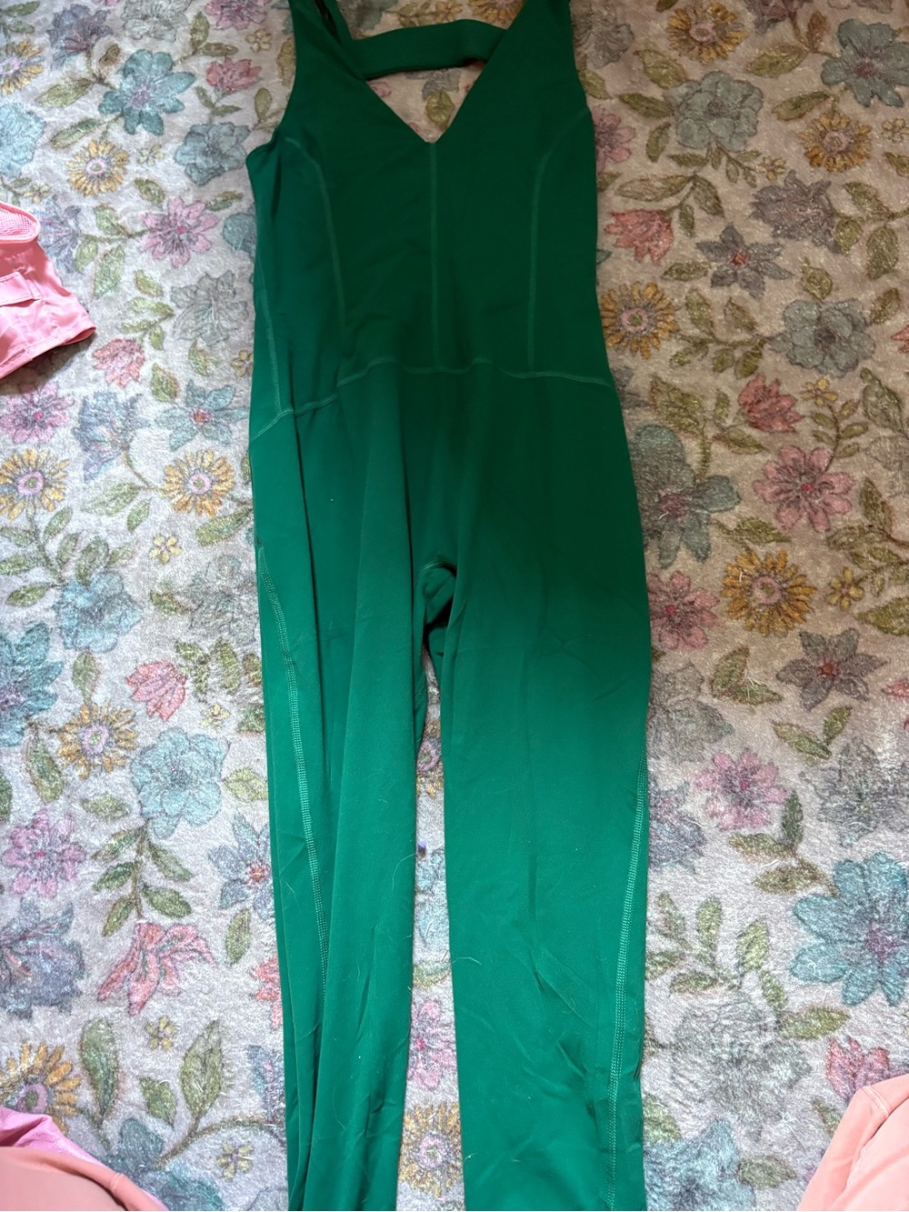 FP Movement by Free People Emerald Green Sleeveless V-Neck Jumpsuit